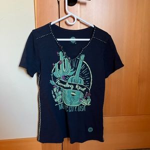 Double D Ranch, Size Medium Traveling Kind Medium Tee with embroidery